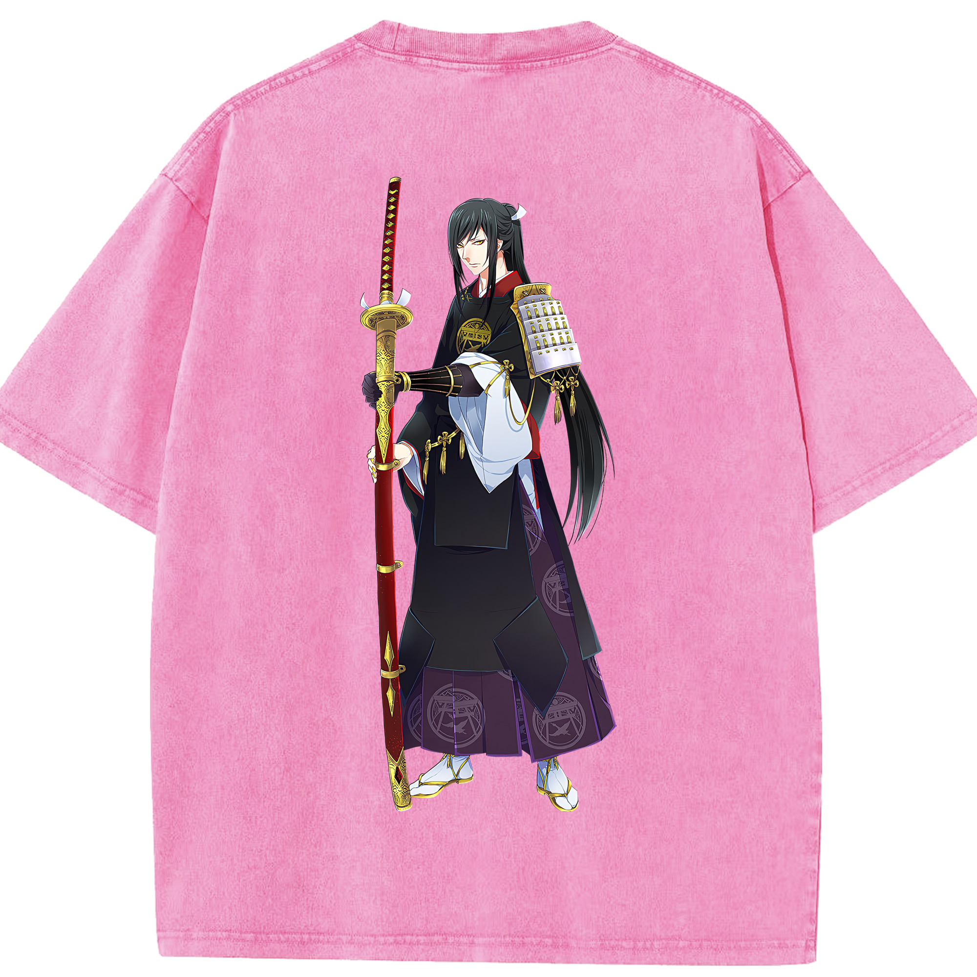 （画像用） 刀剣乱舞 Touken Ranbu 綿100% ヴィンテージ風 半袖Tシャツ（背面プリント）